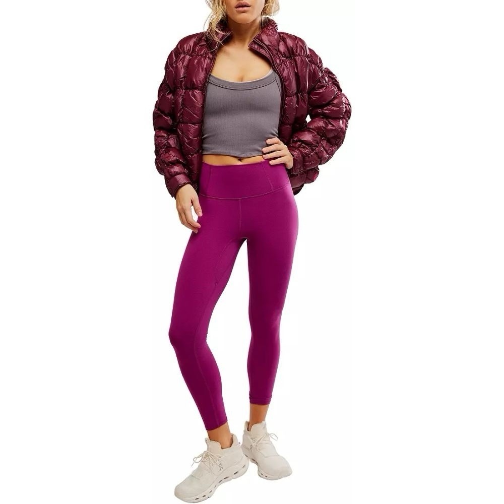 FP Movement Never Better 7/8 High-Rise Leggings Deep‎ Mulberry Purple S P